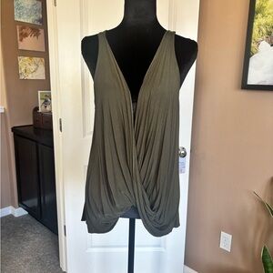 Balance Collection Olive Draped V-Neck Sleeveless Camisole